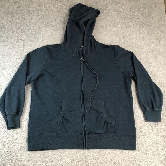 Eddie Bauer Hoodie Mens 2XLarge Blue Preppy Normcore Full Zip Sweatshirt - Picture 1 of 6